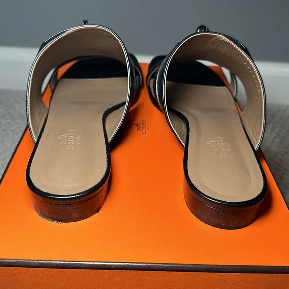 Hermes Avenue Sandal BLACK size 39 - Picture 7 of 10